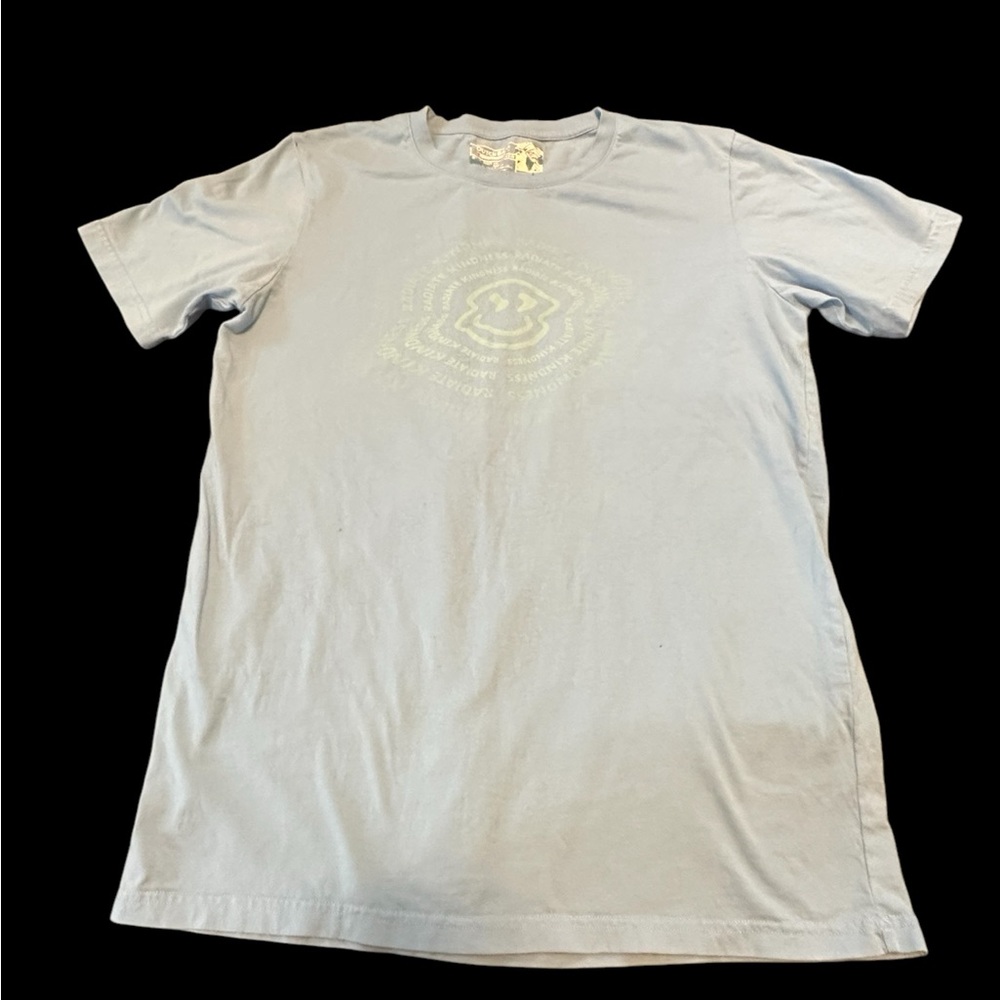 Dutch Bros Light Blue Tee with Yellow Radiate Kindness Medium Short Sleeve - Picture 2 of 4